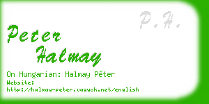 peter halmay business card