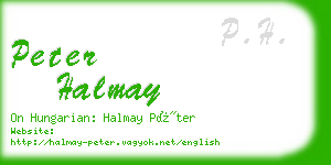 peter halmay business card